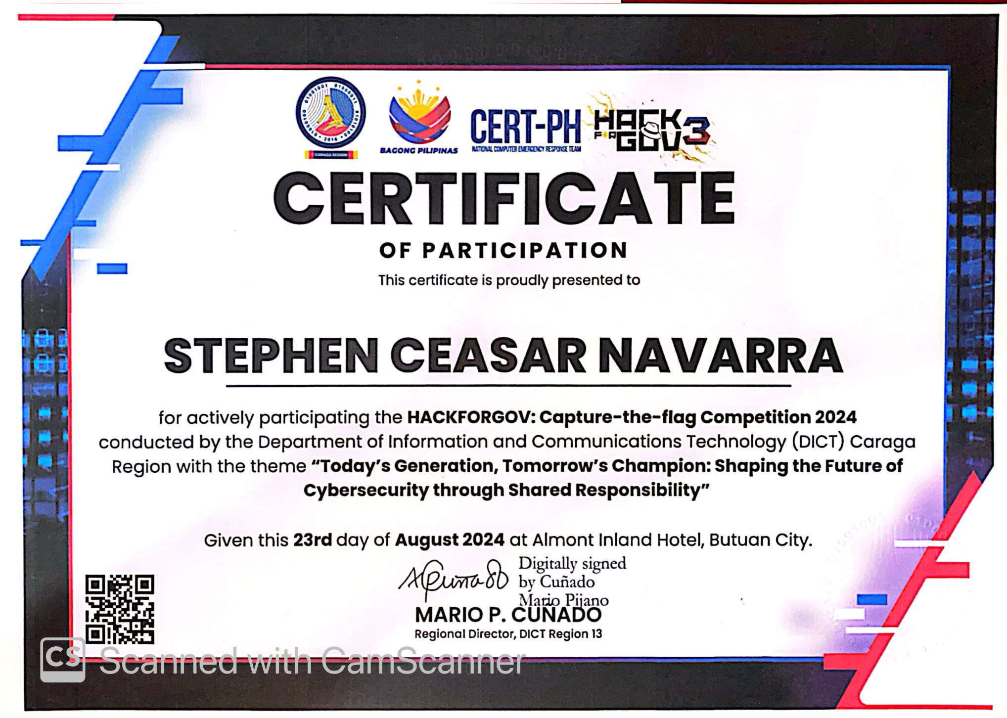 HACKFORGOV - Certificate of Participation